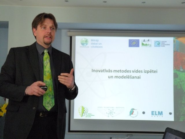 Gatis Eriņš, representative of the Institute of Environmental Solutions, told about the innovative methods, that will be used in the project - modelling of the surface water flows with the help of the 3D models