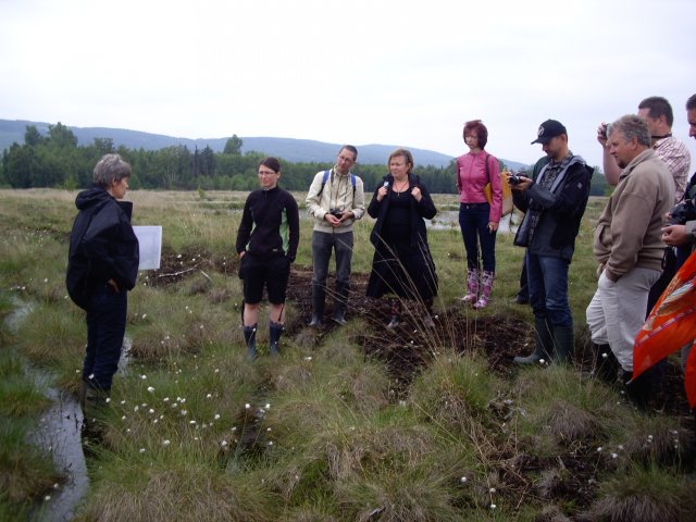 Dr. Susanne Belting presents raised bog restoration site Grosses Torfmoor, LIFE project "Regeneration of the Grosses Torfmoor" (LIFE03NAT/D/000004). 